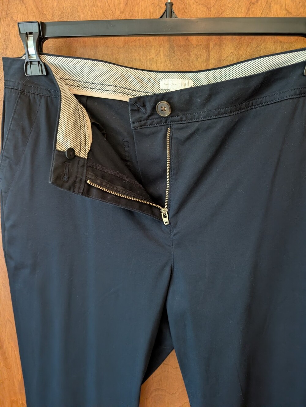 J. Jill Navy Live-In Chino Cropped Pants - Picture 4 of 6
